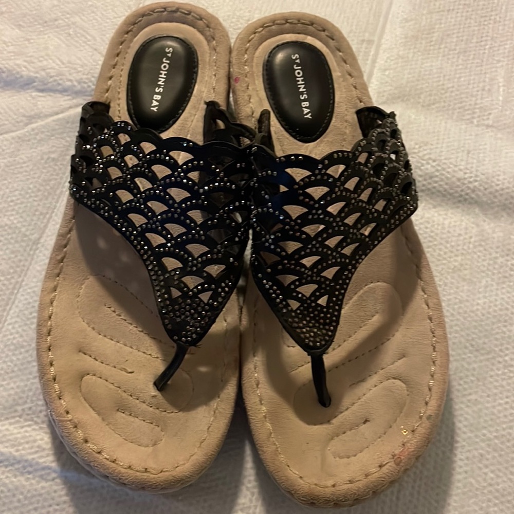 St.John’s Bay wedge heeled slide sandals